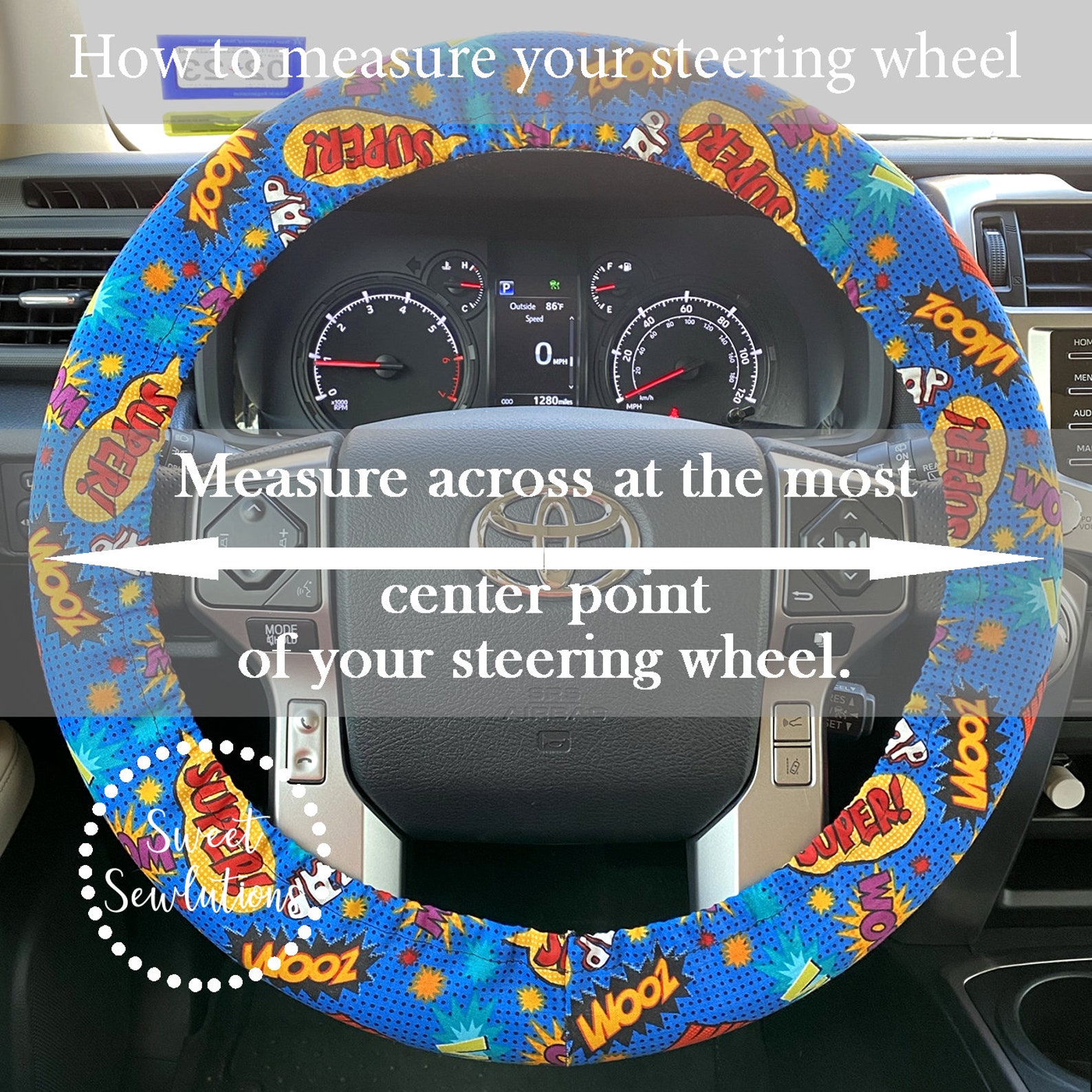 Steering Wheel Cover Comic Print Fabric Comic Words Print Etsy