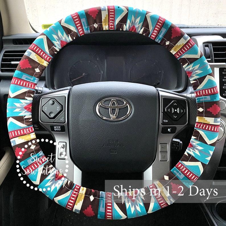Steering Wheel Cover Tribal Print Western Stripe Steering Etsy