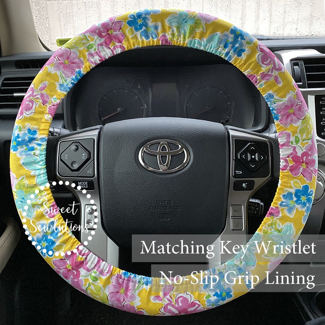 Yellow Floral Steering Wheel Cover Spring Floral Fabric Etsy.de
