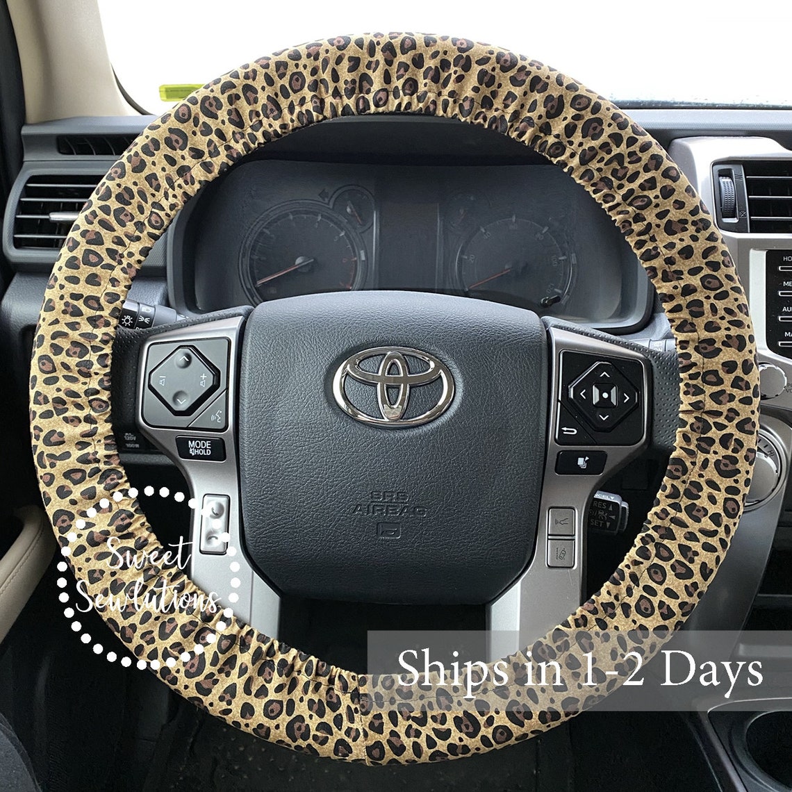 Steering Wheel Cover Leopard Print Fabric Leopard Print Etsy
