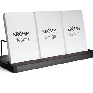 Présentoir vertical pour cartes de visite en aluminium et bois wengé, plusieurs porte-cartes de visite verticaux en bois, présentoir pour cartes de visite MOO