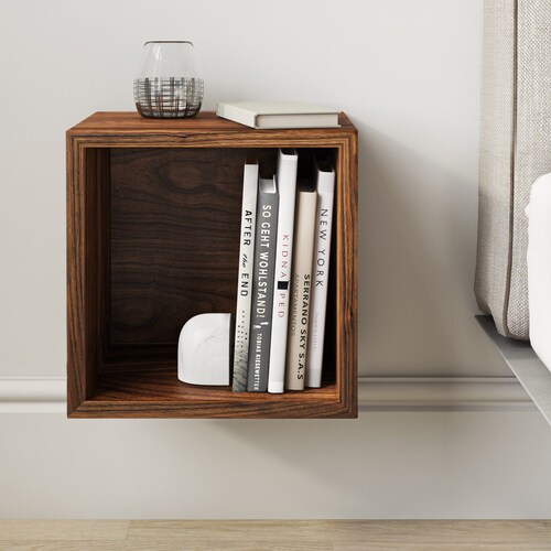 Solid Cherry Wood Floating Nightstand / Floating Walnut Etsy