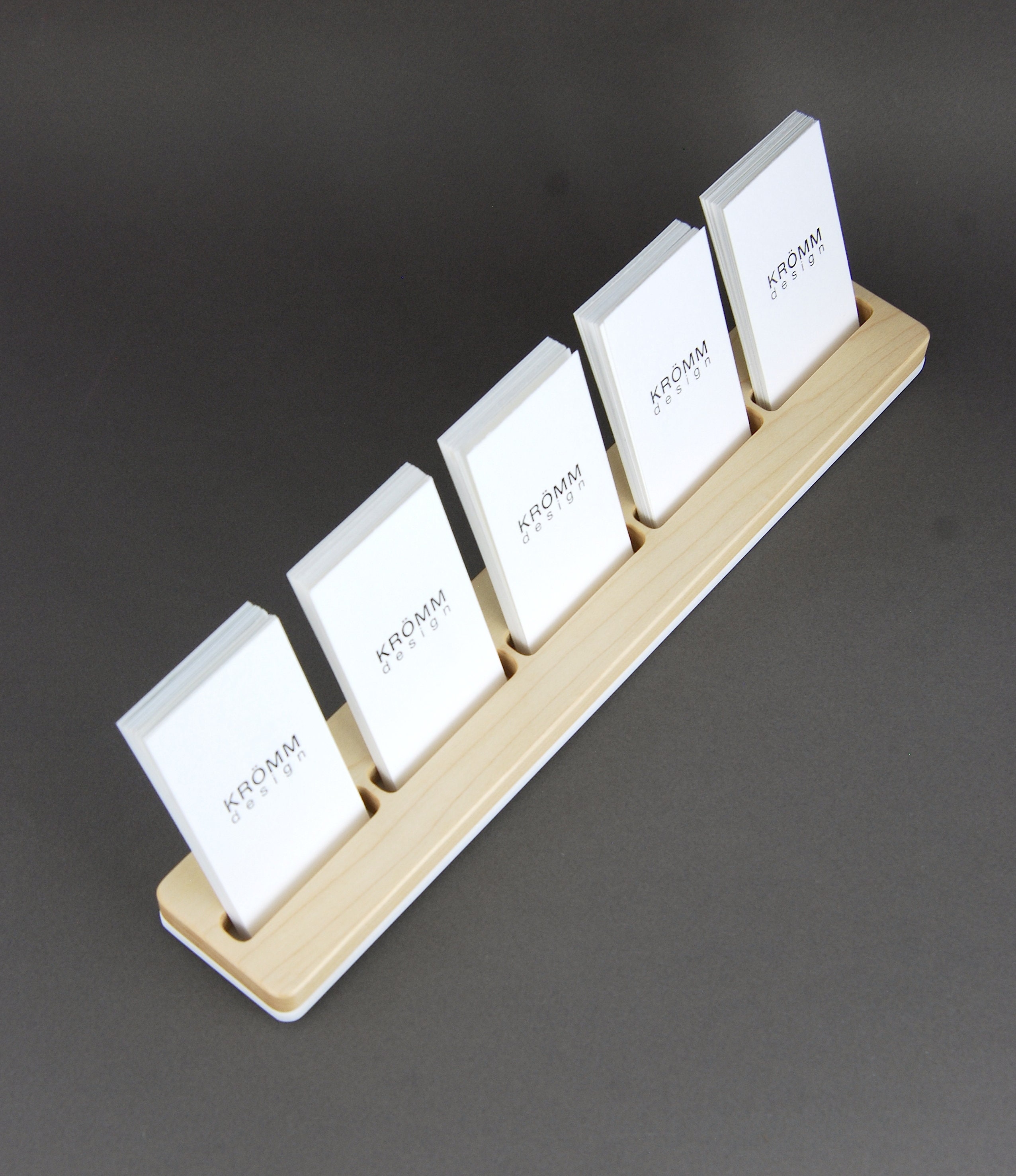 Multiple Business Card Stand 5 card Maple Wood Display Maple