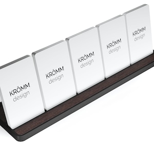 Support de carte de visite vertical en aluminium et wenge , support de carte de visite en bois multiple, affichage de carte de visite , cadeau de bureau