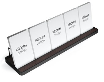 Vertical Business Card Stand Aluminum & Wenge , Multiple Wood Business Card Holder, Business Card Display , Office Gift