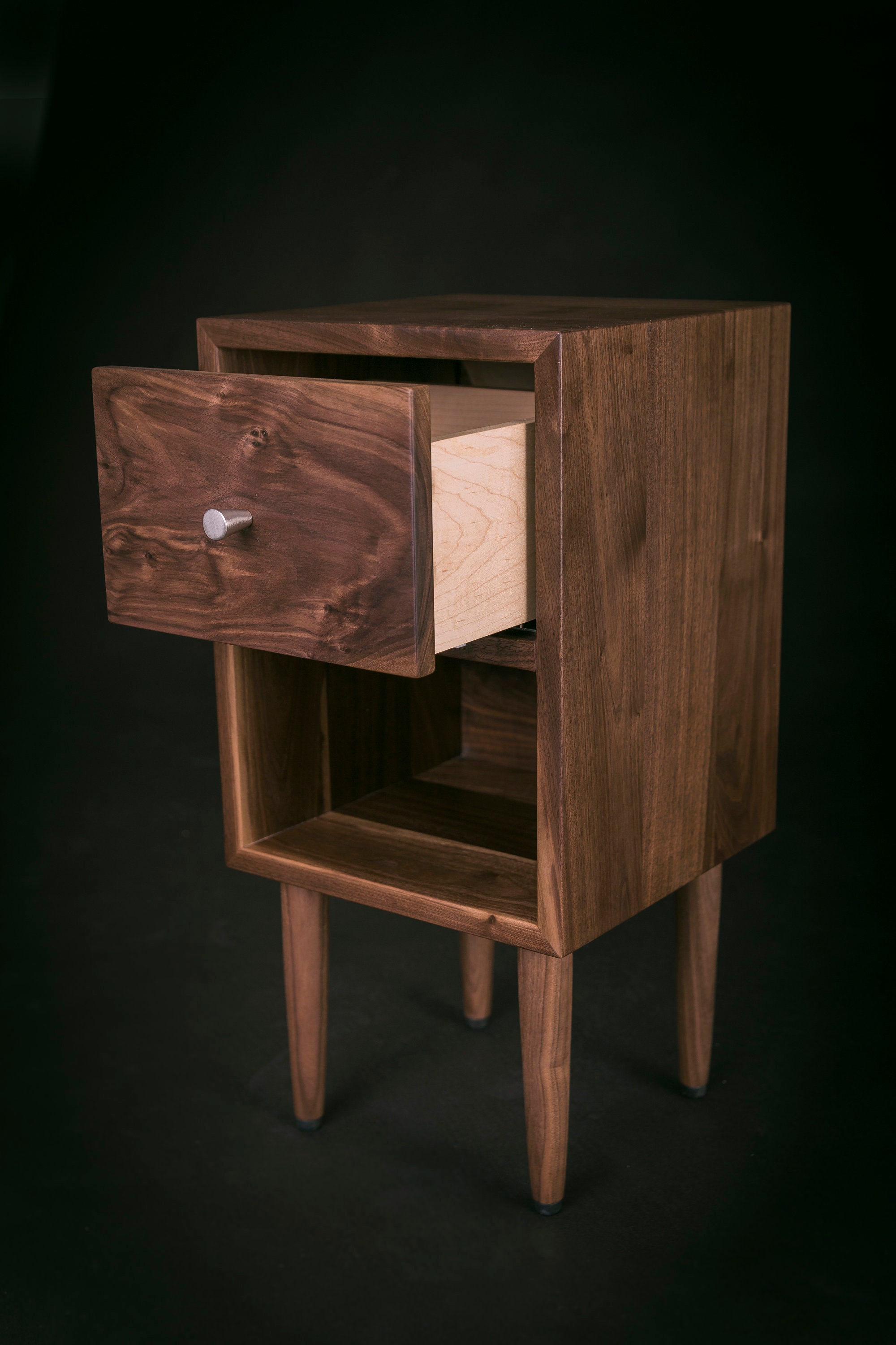 Solid Walnut Wood Bedside Table / Walnut Wood Midcentury Etsy Canada