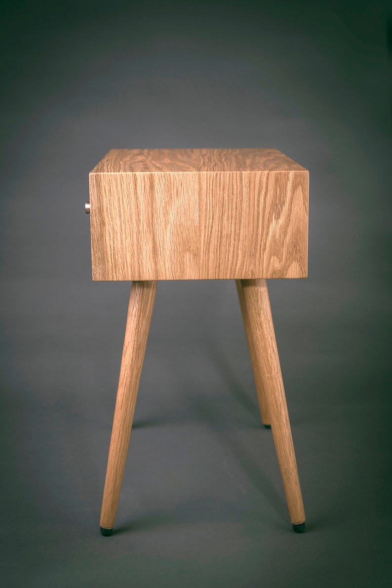 Solid Oak Wood Bedside Table With Drawer / Oak Wood End Table Etsy Canada