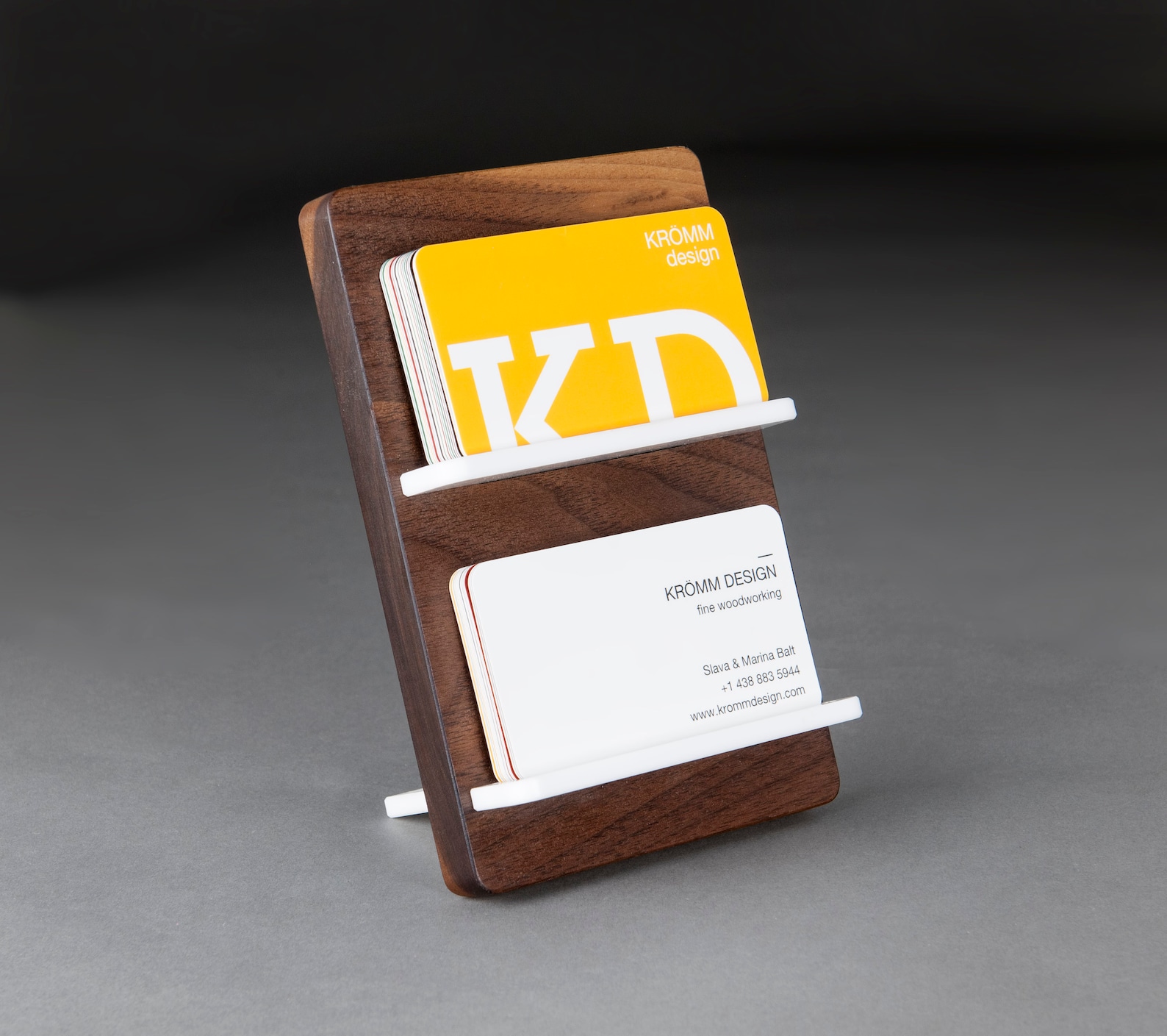 Two-level Full-view Multiple Business Card Stand in Walnut - Etsy