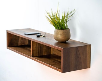 Entryway Floating Console / Solid Wood Floating Media Organizer / Media Console / Media Stand / TV Stand