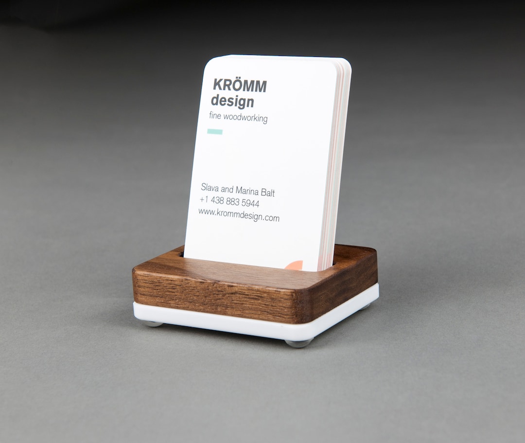 Hilsayum Vertical Business Card Holder - Desktop Display Stand For Office, Blue