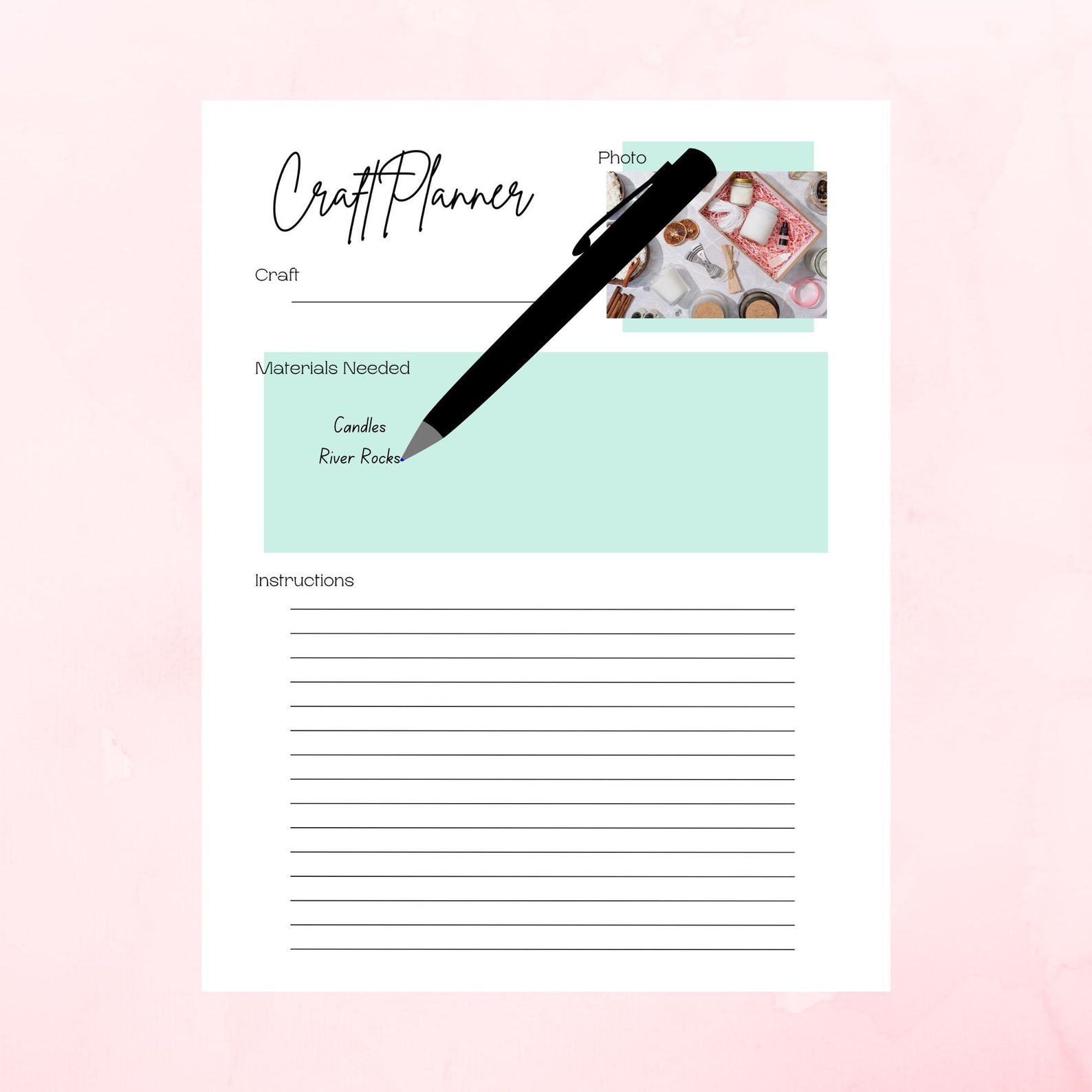 Craft Planner Printables, PDF, Multiple Colors, Print - Etsy
