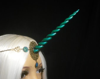Crystal Forest Unicorn - Tiara with handsculpted pearlescent horn