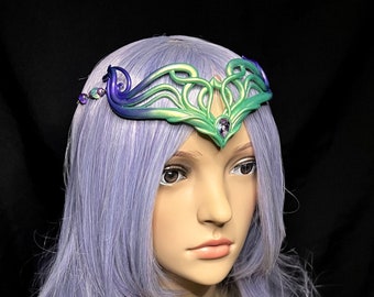 Tiara of the Sea Sorceress - handsculpted Art Nouveau Tiara - OOAK