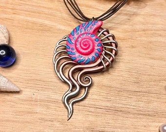 Royal Conch Amulet - handmade Merfolk Necklace - OOAK