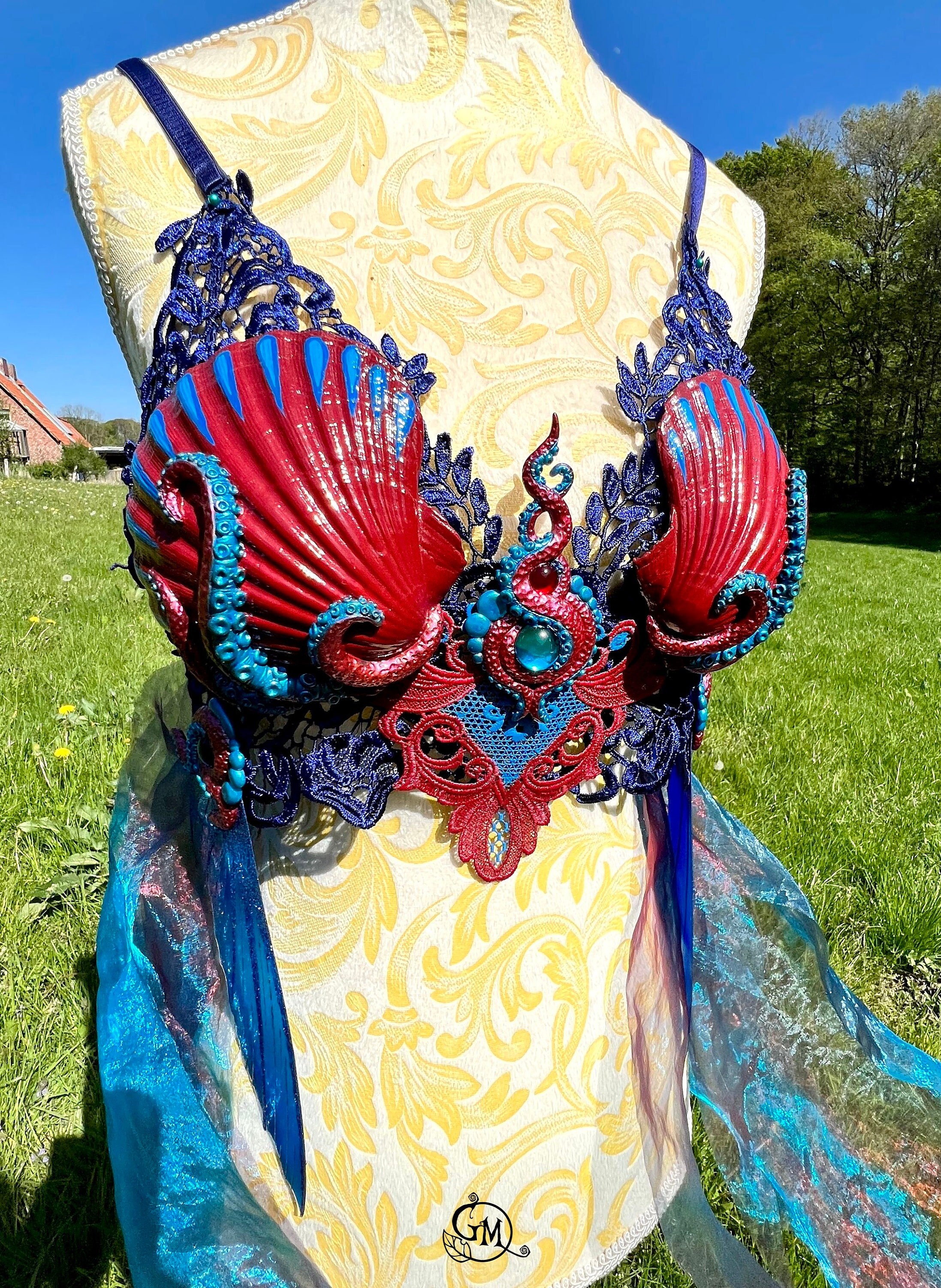 Calamari Queen Glamorous Mermaid Bikini Top Made From Real Scallops OOAK  Ready to Ship 