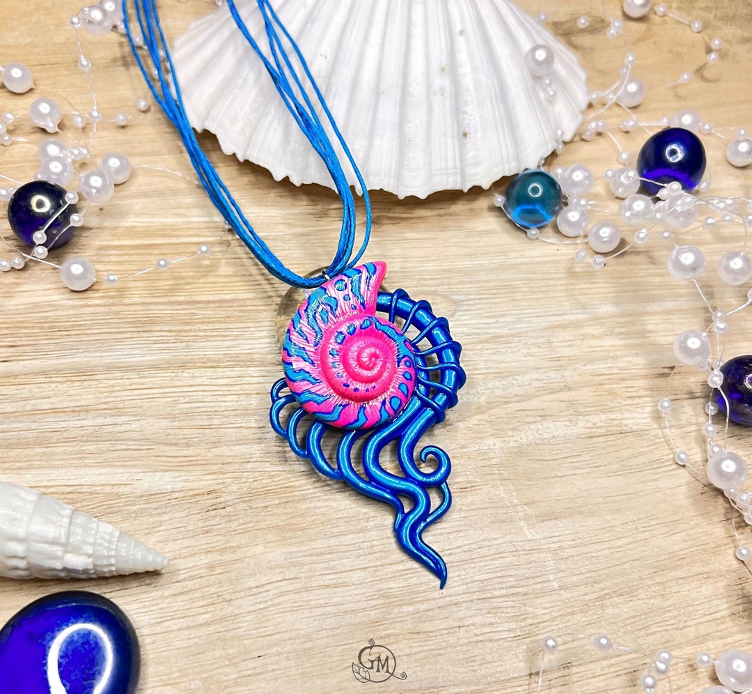 Neon Abyss Amulet Handmade Merfolk Necklace OOAK Etsy