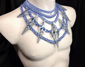 RESERVED - Sentinel of Atlantis - unique Custom Merfolk Necklace with real Seashell Slices - OOAK