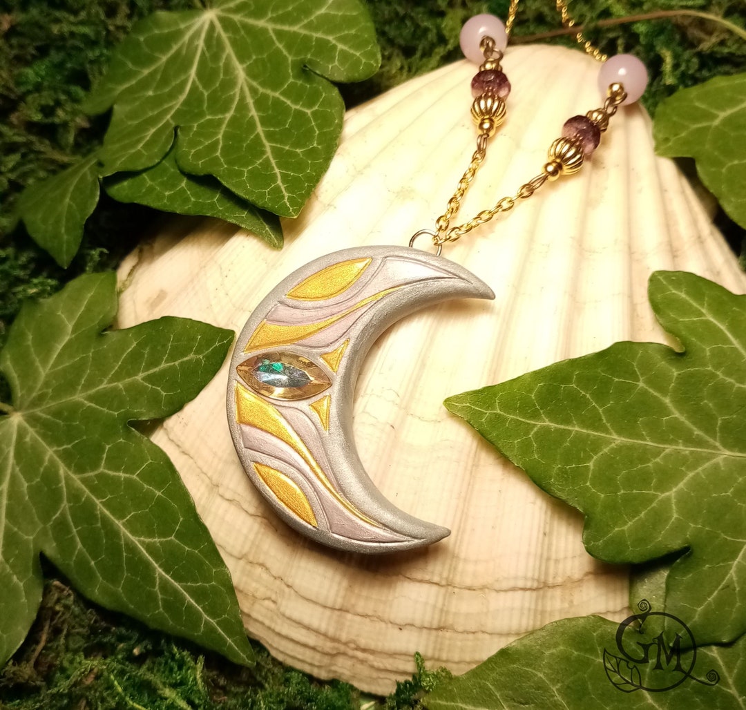Pastel Summermoon Handmade Pendant Moon Amulet - Etsy