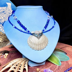 Waveborn Amulet - Merfolk Necklace With Real Seashell - OOAK - Etsy