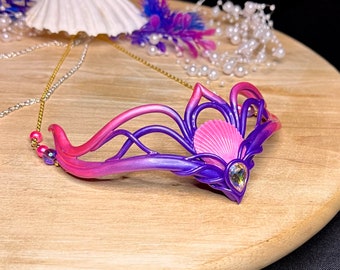 Amethyst Reef Tiara - handsculpted Merfolk Tiara with real Seashell - OOAK