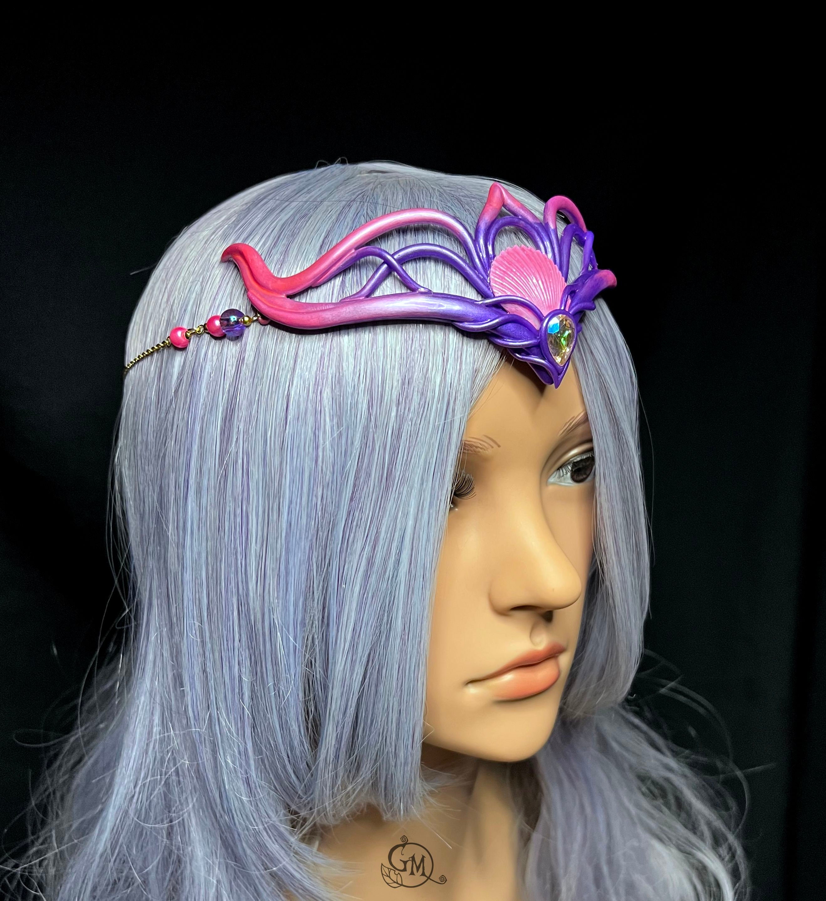 Amethyst Reef Tiara - Handsculpted Merfolk Tiara With Real Seashell ...
