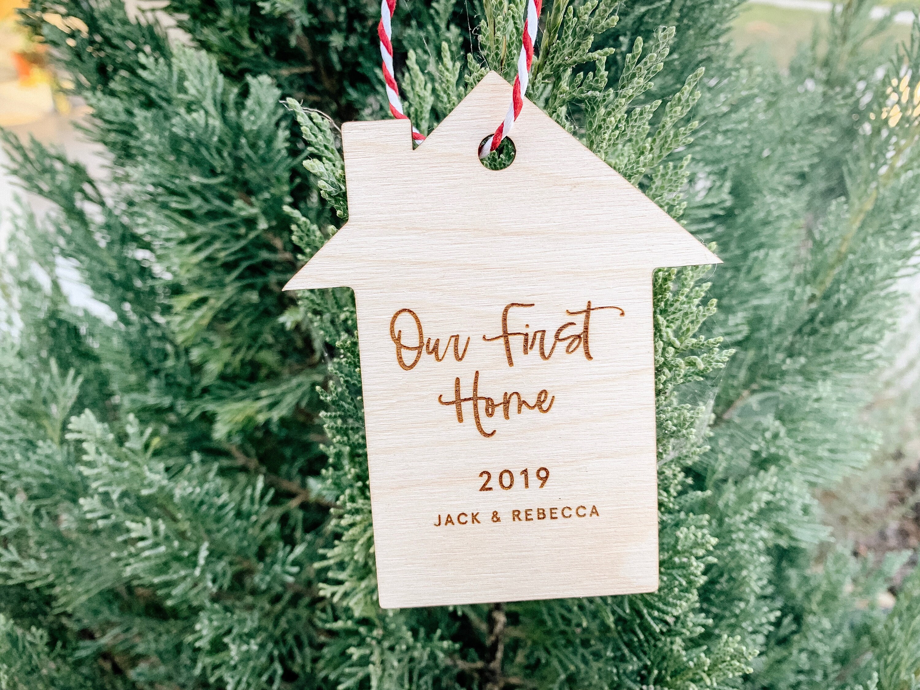 Our First Home Ornament Personalized Ornament Wooden Etsy