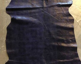 Snakeskin embossed Full hides in lambskin leather in dark blue genuine leather material FS1090-4