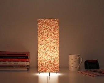 Japanese Paper Table Lamp, Japanese lamp Pink sakura flowers, Pink table lamp, Sakura lamp, Japanese table lamp, Japanese lighting pink