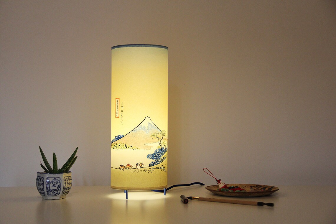 Japanese lamp Japanese lamp shade Japanese table lamp japan Etsy