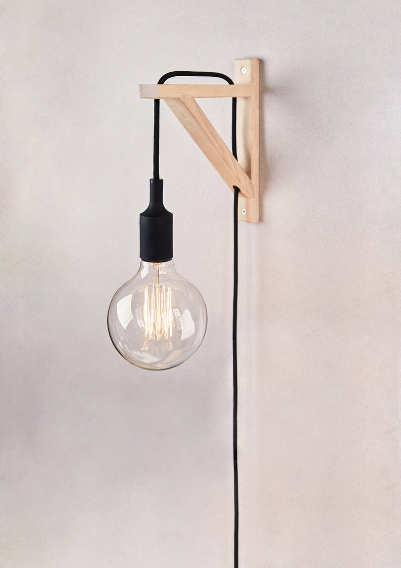 Nordic Lamp Bedside Wall Lamp Plugin Wall Lamp Plug in Etsy