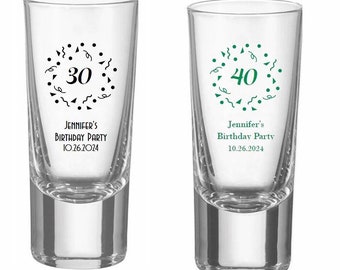 24+ Personalized Shot Glass Birthday Favors, Milestone Birthday Custom Tall Shot Glasses, Unique Shot Glasses Birthday Party Favors & Gifts