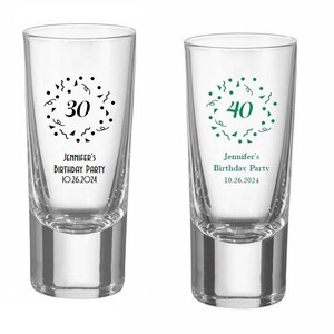 24+ Personalized Shot Glass Birthday Favors, Milestone Birthday Custom Tall Shot Glasses, Unique Shot Glasses Birthday Party Favors & Gifts