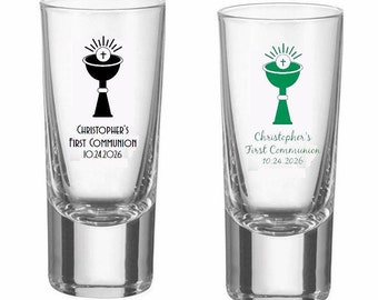 24+ First Communion Personalized Shot Glasses Chalice Design, Custom Tall Shot Glasses, First Comunnion Shot Glass Guest Favors