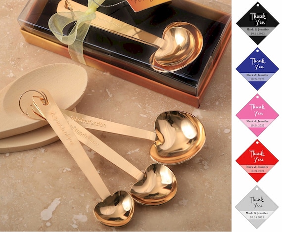 Gold Heart Measuring Spoons Love Beyond Measure Kitchen Party Favors Measuring  Spoon Set 