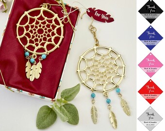 Dream Catcher Hanging Ornament, Native American Ornaments, Gold Dream Catcher Ornament Favors