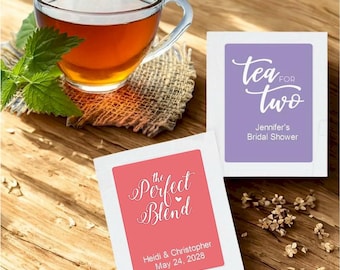 Personalized Teabag Favors: Tea Party, Wedding, Bridal Shower, Baby Shower, Birthday