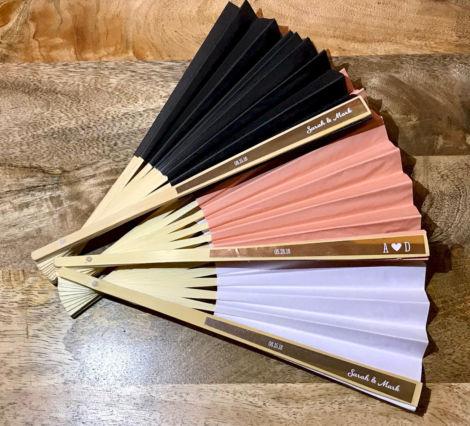 Personalized Colored Paper Fans Wedding Fan Hand Fans Etsy