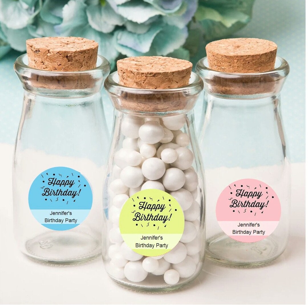 Milk Bottles Candy Jars Birthday Party Favors Personalized Etsy