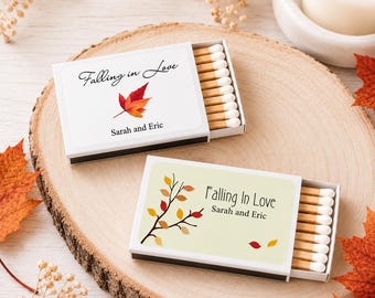 Personalized Fall Wedding Matchboxes (Set of 50), Custom Autumn Wedding Favors, The 'Perfect' Match
