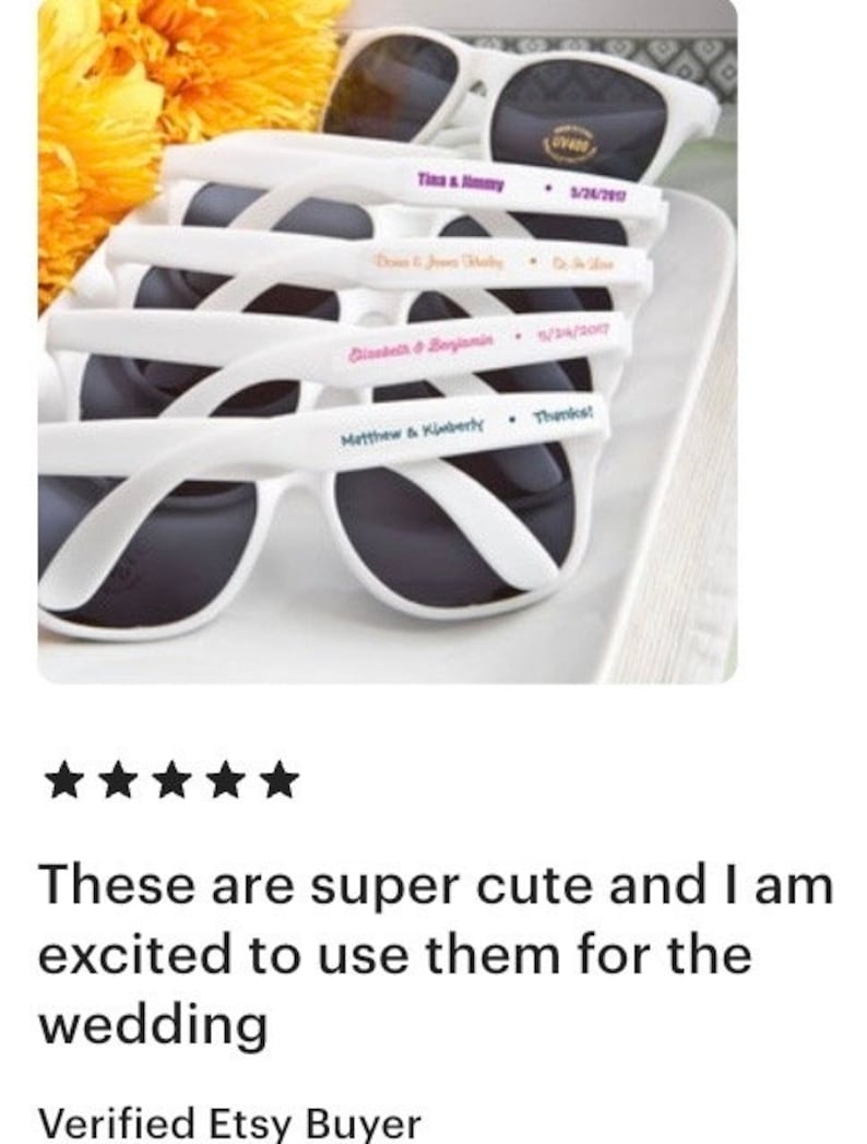 Personalized White Sunglasses, Customized Sunglass Favors, Beach Party Favors, Wedding Favors image 7