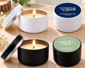 Personalized Mini Travel Candle Wedding Favors with 2oz Soy Wax