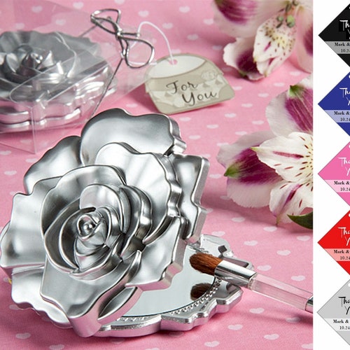 Dusty Rose Compact Mirror Bridal Shower Party Favors Etsy