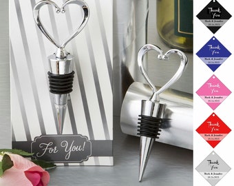 Silver Heart Wine Bottle Stoppers, Heart Wine Stopper Wedding Reception Party Favors