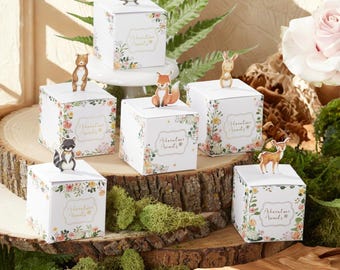 Woodland Baby Shower Party Favor Box (Set of 24): Includes 6 Different Animal Designs