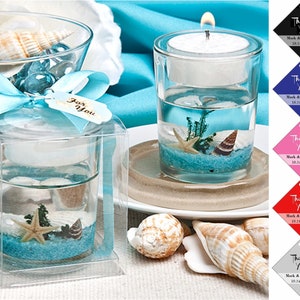 Beach Themed Candle Favor Sea Shell Starfish Tea Light Holders Beach Wedding Party Candle Favors