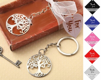 Silver Tree Of Life Key Chain, Silver Metal Key Ring, Tree Of Life Keychain Party Favors