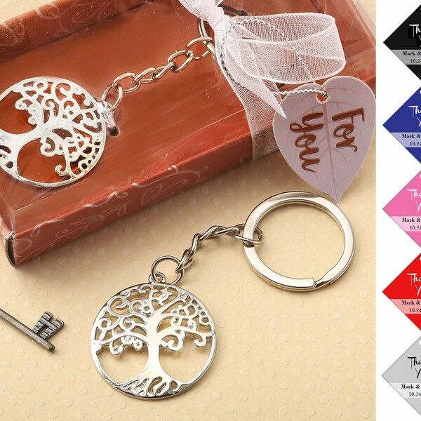 Silver Tree Of Life Key Chain, Silver Metal Key Ring, Tree Of Life Keychain Party Favors