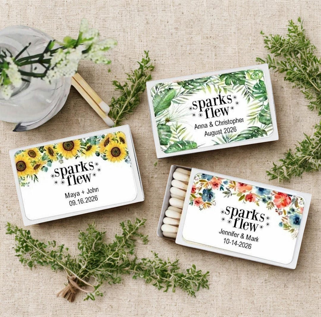 Personalized "sparks Flew" Matchbox Wedding Favors - Set of 50 - Etsy