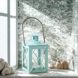 Turquoise Mini Lantern Tea Light Candle Lantern, Outdoor Wedding Decor, Wedding Reception Centerpiece, Mini decorative Wedding Lanterns