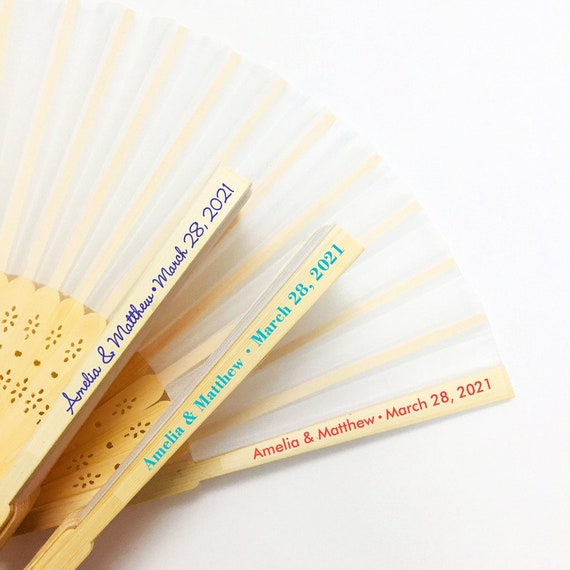 personalized silk fans